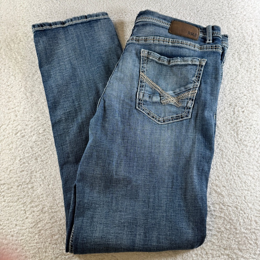 BKE Tyler Straight Jeans Mens 40x34 Blue Pre-owned Denim Casual Classic